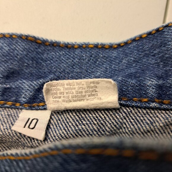 Levis White Patch Two Horse 80s Jeans Tab Tag Womens Sz 27x28 10 CUT HEM Vtg - Picture 5 of 8